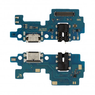 Шлейф Samsung A217 Galaxy A21s, с разъемом зарядки, гарнитуры, микрофоном, High Quality