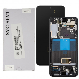 Дисплей Samsung S901 Galaxy S22, GH82-27520A, с тачскрином, с рамкой, Service Pack Original, Phantom Black