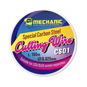 Струна сепараторная для отделения стекла дисплея Mechanic CS01, D=0,025 mm, L=100 m, (карбоновая)