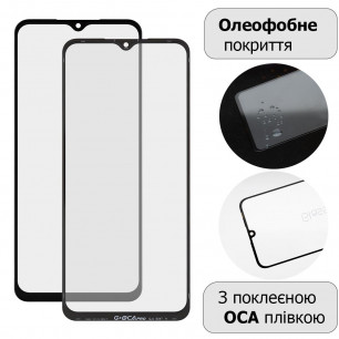 Стекло дисплея Samsung A137 Galaxy A13, A235 Galaxy A23, M236 Galaxy M23, M336 Galaxy M33, с OCA пленкой, Original, Black