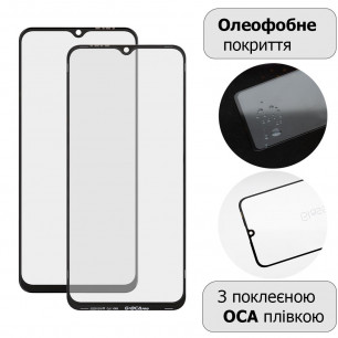 Стекло дисплея Vivo Y53s (V2111A, V2058), с пленкой OCA, Original, Black