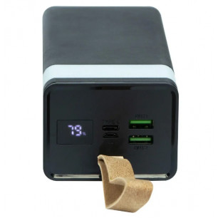 Повербанк (УМБ) XO PR130, 40000 mAh, 2USB + Type-C, Quick Charge, Power Delivery, 22.5W, с фонариком, Black
