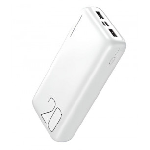 Повербанк (УМБ) XO PR183, 20000 mAh, 2USB + Type-C, White