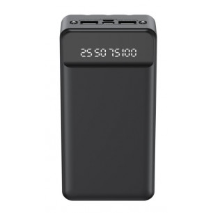 Повербанк (УМБ) XO PR163, 20000 mAh, 2USB, Type-C, Micro USB, с фонариком, (с кабелями Type-C, Micro USB, Lighting), Black