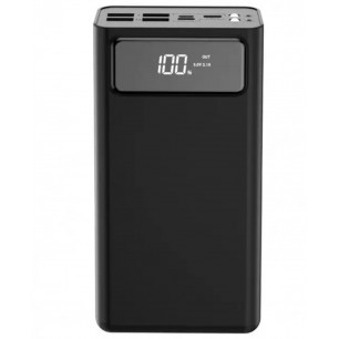 Повербанк (УМБ) XO PR125, 50000 mAh, 4USB + Type-C, 185 Wh, с фонариком, Black