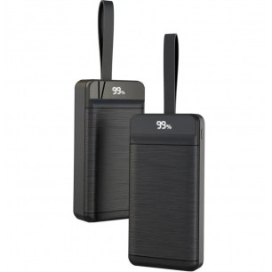 Повербанк (УМБ) XO PR156, 30000 mAh, 3USB + Type-C + Lighting, Quick Charge, Power Delivery, 22.5W, Black