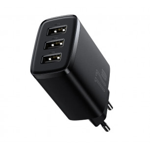 Сетевое зарядное устройство Baseus Compact Charger (CCXJ020101), 17W, 3xUSB-A, Black