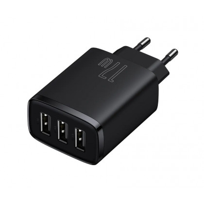 Сетевое зарядное устройство Baseus Compact Charger (CCXJ020101), 17W, 3xUSB-A, Black, фото № 4 - ukr-mobil.com