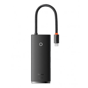 Type-C хаб Baseus AirJoy 5-Port Type-C HUB Adapter (WKQX040001), HDMI (60 Hz, 4K), 3хUSB 3.0, 1xType-C (PD), Black