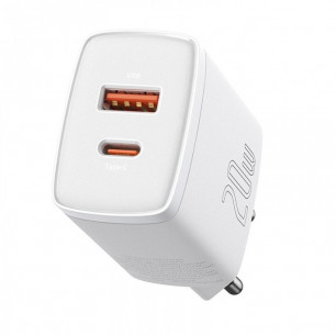 Сетевое зарядное устройство Baseus Compact Quick Charger (CCXJ-B02), 20W, 1xUSB-A + 1xType-C, White