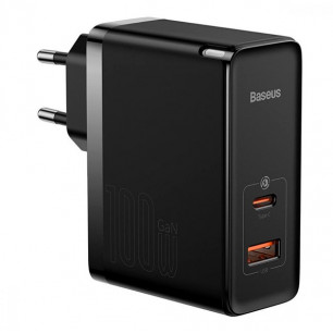Сетевое зарядное устройство Baseus GaN5 Pro Fast Charger (CCGP090201), 100W, (в комплекте - кабель Type-C x Type-C 100W, 20V/5A), для MacBook, Black