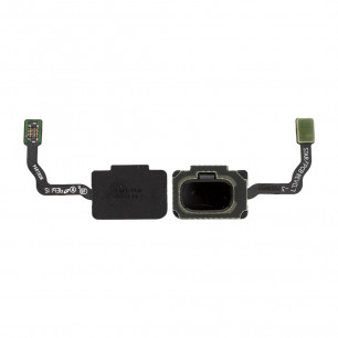 Шлейф Samsung G960 Galaxy S9, G965 Galaxy S9 Plus, со сканером отпечатка пальца, Original, Black