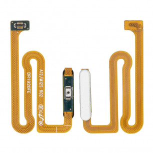 Шлейф Samsung A125 Galaxy A12, M127 Galaxy M12, со сканером отпечатка пальца, кнопка включения, Original, White