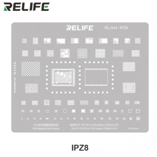 Трафарет Relife RL-044 IPZ8, для iPhone 13, iPhone 13 Pro, iPhone 13 Pro Max, 13 Mini, (CPU A15), толщина: 0.12 мм