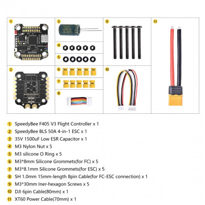 Полетный стек SpeedyBee F4V3-50-Stack, FC: SB-F405-V3, ESC: SB-BLS-50A, фото № 3 - ukr-mobil.com