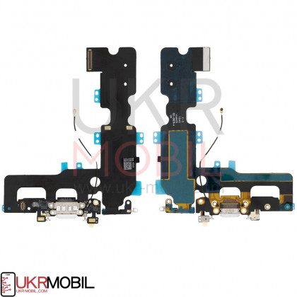 Шлейф Apple iPhone 7 Plus, с разъемом на зарядку, микрофоном, Original PRC, White - ukr-mobil.com