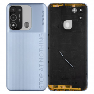 Задняя крышка Tecno Spark Go 2022 (KG5m), со стеклом камеры, Ice Silver