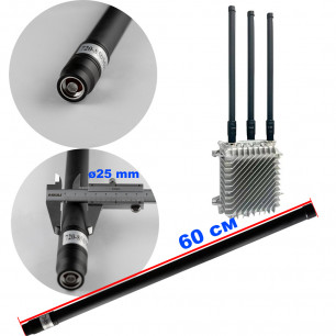 Антенна всенаправленная, 720-850 MHz, 100W, 3-8 dBi, Ø25 mm, 60 см, N-J, для jamming оборудования