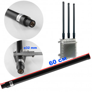 Антенна всенаправленная, 900 MHz (860-930 MHz), 100W, 5-7 dBi, Ø32 mm, 60 см, N-J, для jamming оборудования