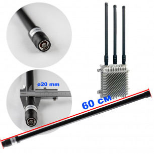Антенна всенаправленная, 800-900 MHz, 50W, 3-5 dBi, Ø20 mm, 60 см, N-J, для jamming оборудования