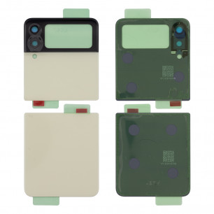 Задняя крышка Samsung F711 Galaxy Z Flip 3, с стеклом камеры, две части, Original PRC, Cream