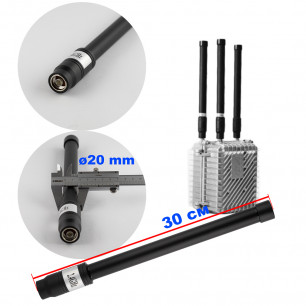 Антенна всенаправленная, 2.4 GHz (2400-2500 MHz), 50W, 3-5 dBi, Ø20 mm, 30 см, N-J, для jamming оборудования