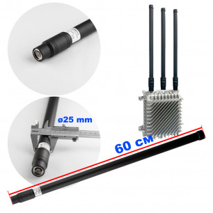 Антенна всенаправленная, 900-1050 MHz, 100W, 3-8 dBi, Ø25 mm, 60 см, N-J, для jamming оборудования