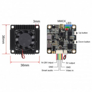 Видеопередатчик AKK Ultra Long Range (All Channels Version) TX300AC, 25/250/500/1000/2000/3000 mW, 4990-5945 MHz, на 80 каналов