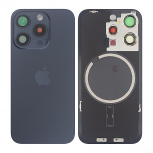 Задняя крышка Apple iPhone 15 Pro, с стеклом камеры, с магнитом, Original PRC, Blue Titanium