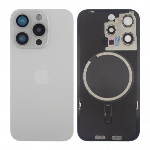 Задняя крышка Apple iPhone 15 Pro, с стеклом камеры, с магнитом, Original PRC, White Titanium