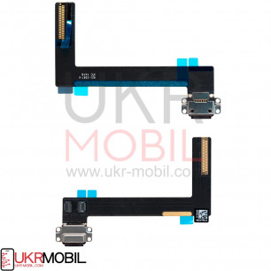 Шлейф Apple iPad Air 2 (A1566, A1567), коннектор зарядки, с компонентами, Black