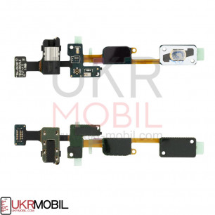 Шлейф Samsung G610 Galaxy J7 Prime, кнопки меню, коннектора наушников, с компонентами