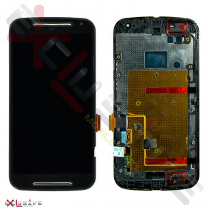 Дисплей Motorola XT1062 Moto G2, XT1063 Moto G2, XT1064 Moto G2, XT1068 Moto G2 с рамкой и тачскрином, Black