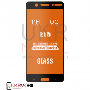 Защитное стекло Nokia 6, Full Glue 2.5D, Black