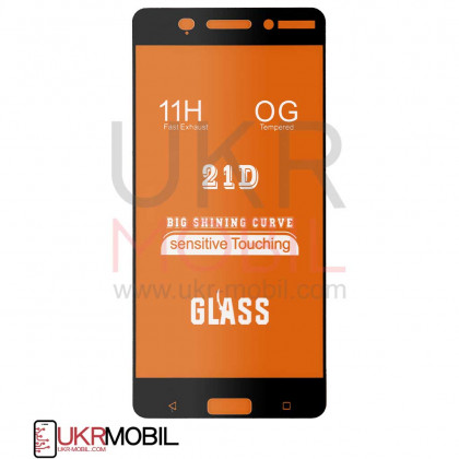 Защитное стекло Nokia 6, Full Glue 2.5D, Black - ukr-mobil.com