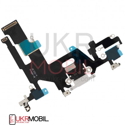 Шлейф Apple iPhone 11, с разъемом зарядки, микрофоном, Original PRC, Silver, фото № 3 - ukr-mobil.com