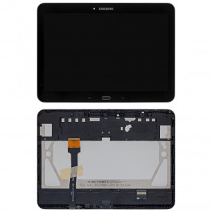 Дисплей Samsung T530, T531 Galaxy Tab 4 10.1 с тачскрином и рамкой, Black