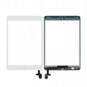 Сенсор (тачскрин) Apple iPad mini (A1432, A1454, A1455), iPad Mini 2 Retina (A1489, A1490, A1491), с кнопкой Home, High Quality, White