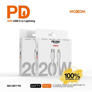 Кабель Moxom MX-CB77, Power Delivery 3.0 - 20W, 1m, Type-C to Lightning