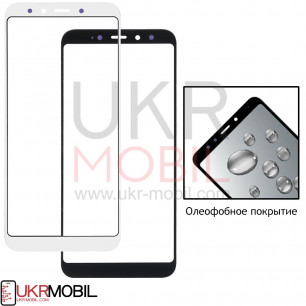 Стекло дисплея Xiaomi Mi A2, Redmi 6x, Original, с олеофобным покрытием, White