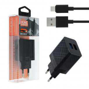 Сетевое зарядное устройство Moxom MX-HC22, Micro USB, 2USB, ( в комплекте - кабель Micro USB )