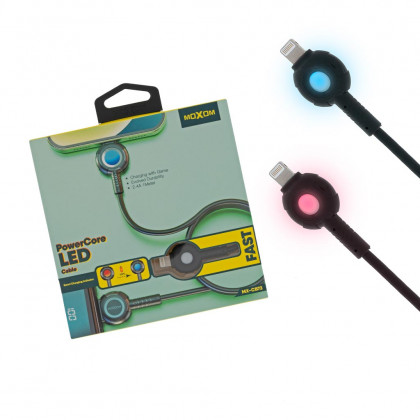 Кабель Moxom MX-CB72, LED индикация заряда, 1m, Lightning, фото № 1 - ukr-mobil.com