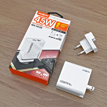 Сетевое зарядное устройство Moxom MX-HC29, QC 3.0 - 22.5W, Power Delivery 3.0 - 45W, фото № 2 - ukr-mobil.com