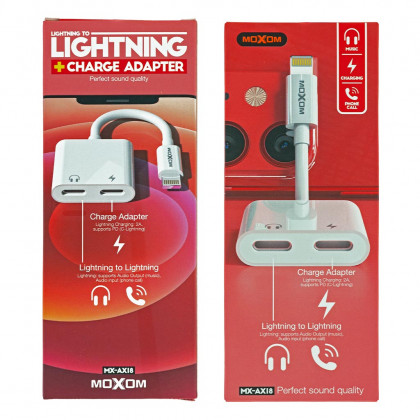 Переходник разветвитель Moxom MX-AX18 Lightning to 2 Lightning, фото № 3 - ukr-mobil.com