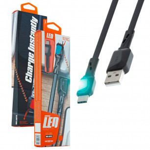 Кабель Moxom MX-CB73, LED индикация заряда, 1m, Type-C