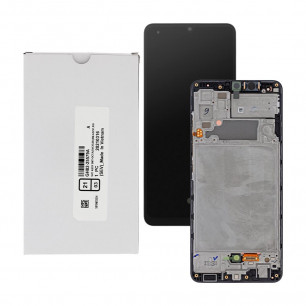 Дисплей Samsung A325 Galaxy A32, GH82-25566A, с тачскрином, рамкой, Service Pack Original, Black