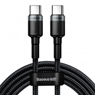Кабель Baseus Cafule Flash Charging (CATKLF-ALG1), Type-C to Type-C, 100W, 5A, PD 2.0, QC 3.0, 2m