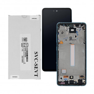 Дисплей Samsung A525 Galaxy A52, GH82-25524B, с тачскрином, с рамкой, Service Pack Original, Blue