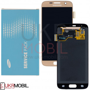 Дисплей Samsung G930 Galaxy S7 GH97-18523C (SERVICE PACK ORIGINAL) с тачскрином Gold