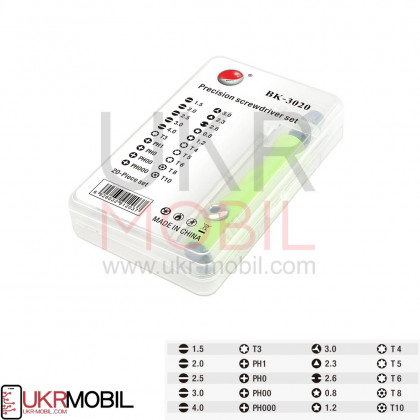 Набор отверток Baku BK-3020, (Ручка+20 насадок), фото № 1 - ukr-mobil.com